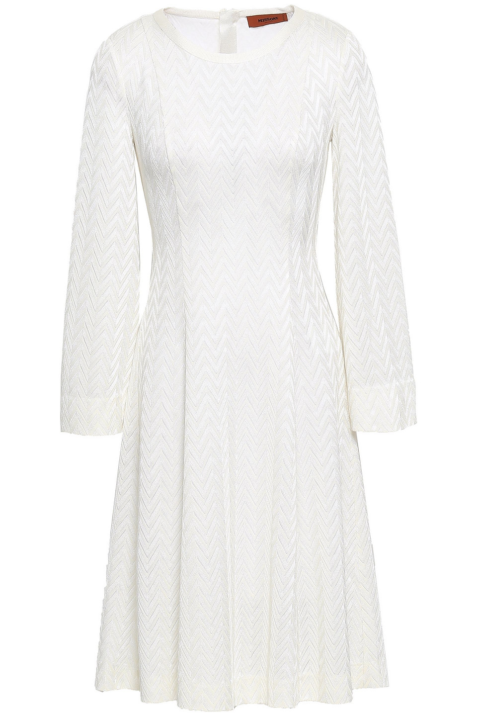 Missoni Woman Fluted Crochet-knit Dress Ivory Size 40