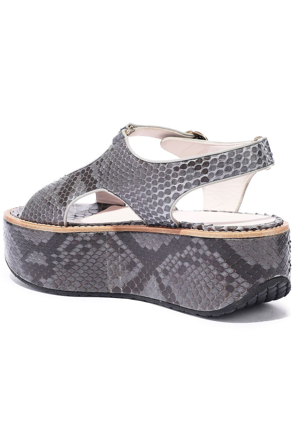 VICTORIA BECKHAM Cutout python platform sandals