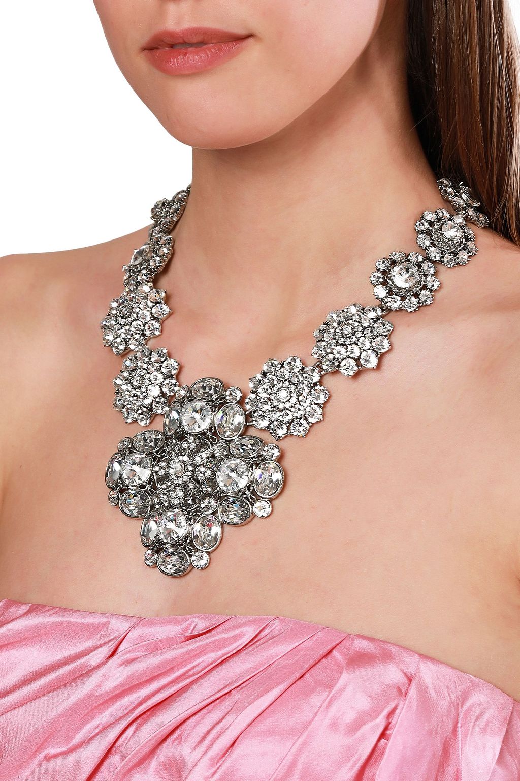 OSCAR DE LA RENTA Gold-tone crystal necklace