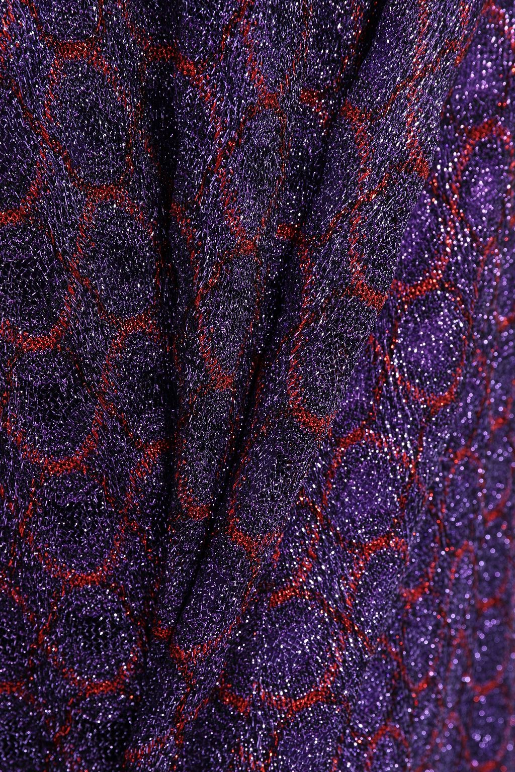 MISSONI Flared metallic crochet-knit maxi skirt