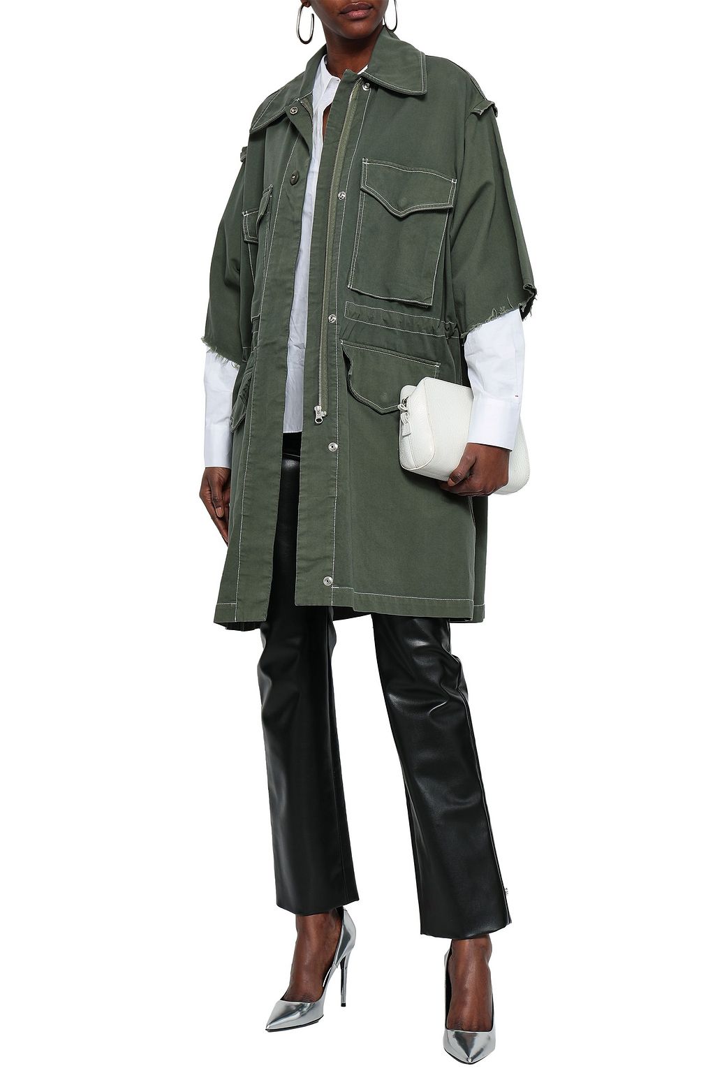 MM6 MAISON MARGIELA Frayed cotton-blend canvas jacket