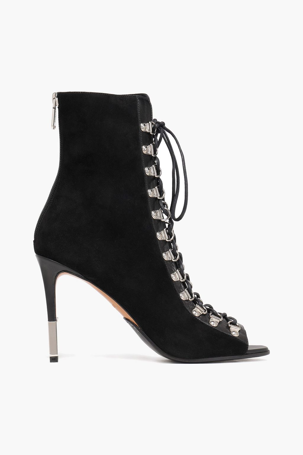 black lace up suede ankle boots