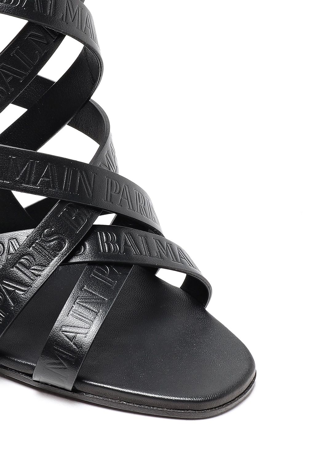 BALMAIN Charlotte 95 logo-embossed leather sandals