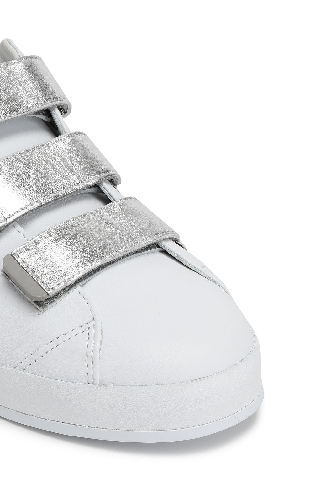 RAG & BONE rb2 metallic-trimmed leather sneakers