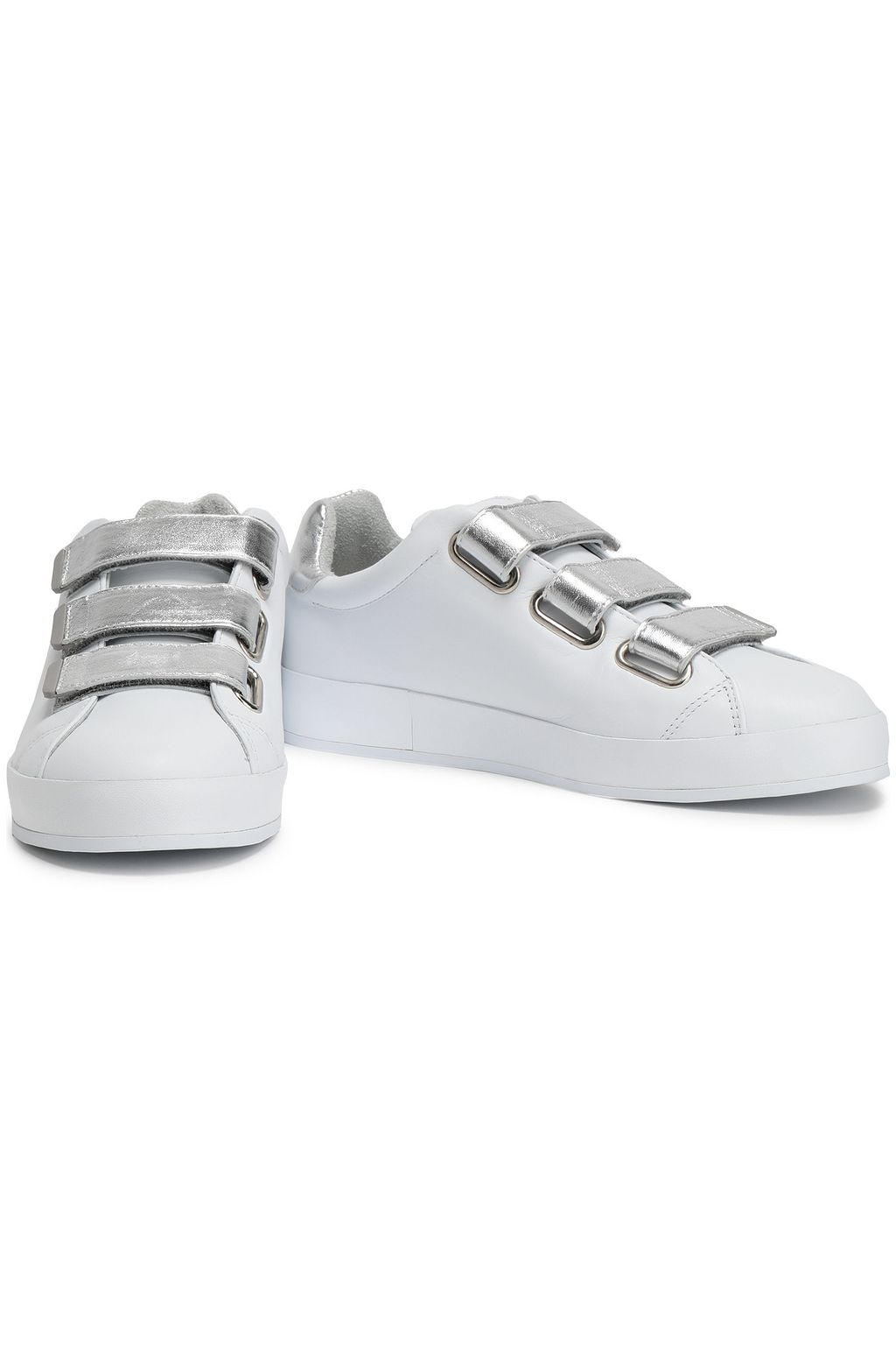 RAG & BONE rb2 metallic-trimmed leather sneakers