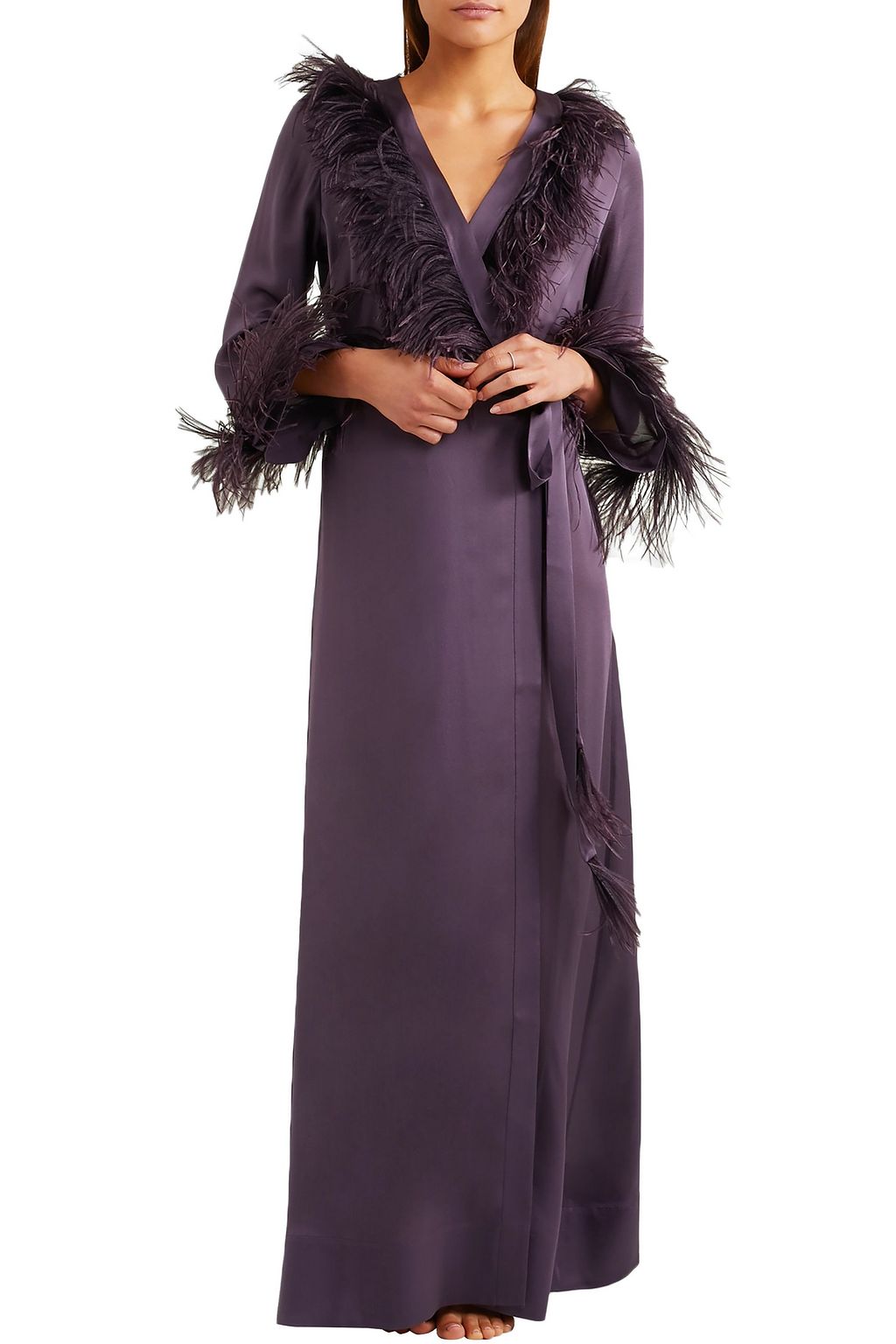 purple satin robe