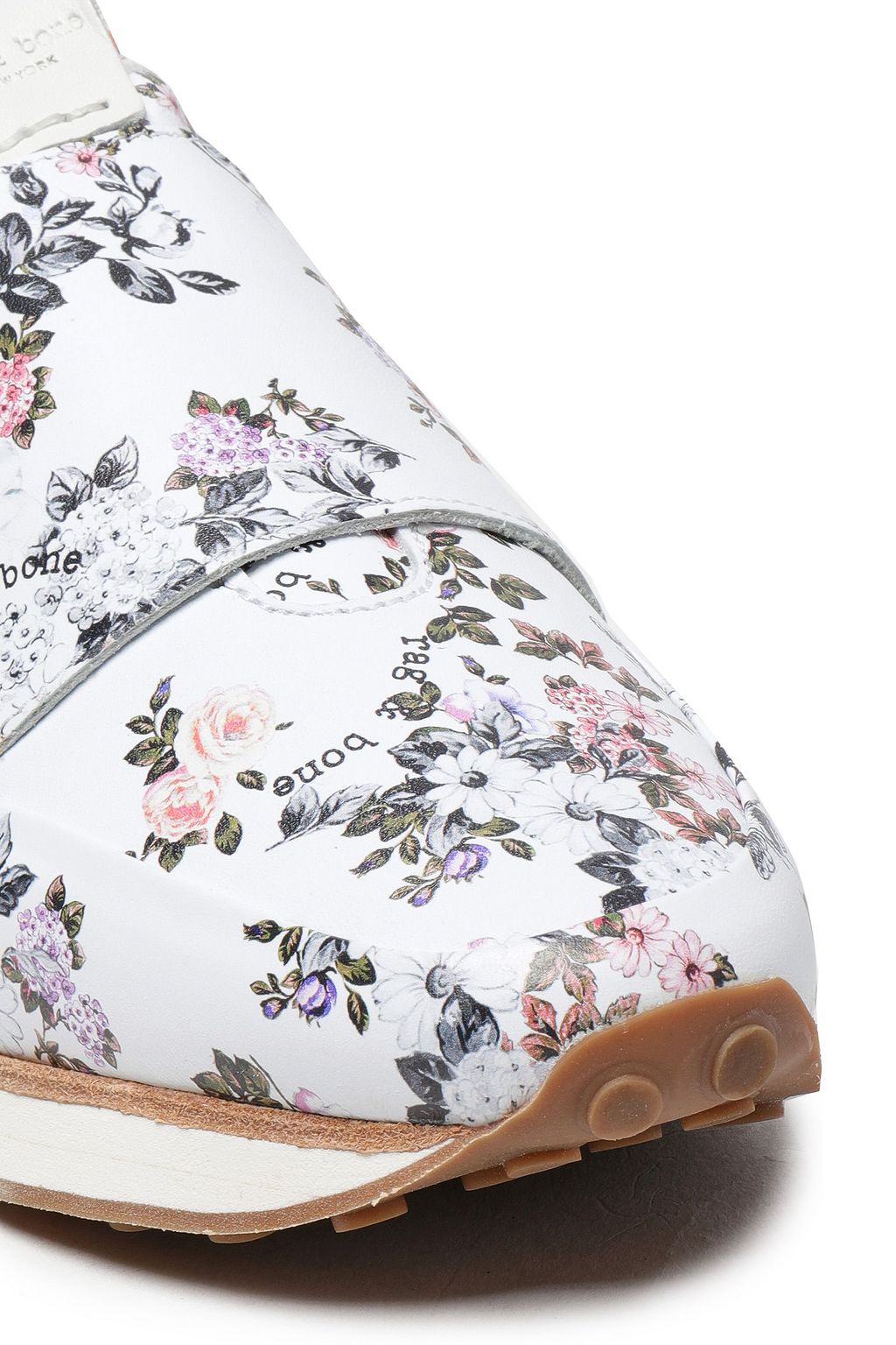 RAG & BONE Floral-print leather slip-on sneakers
