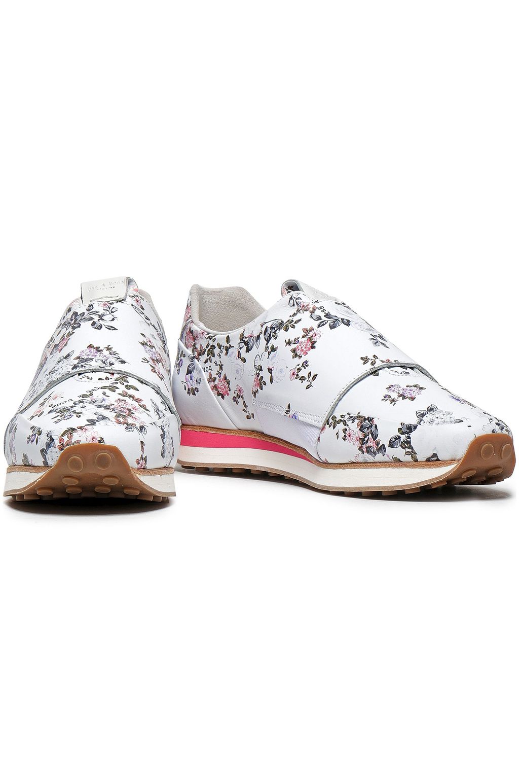 RAG & BONE Floral-print leather slip-on sneakers
