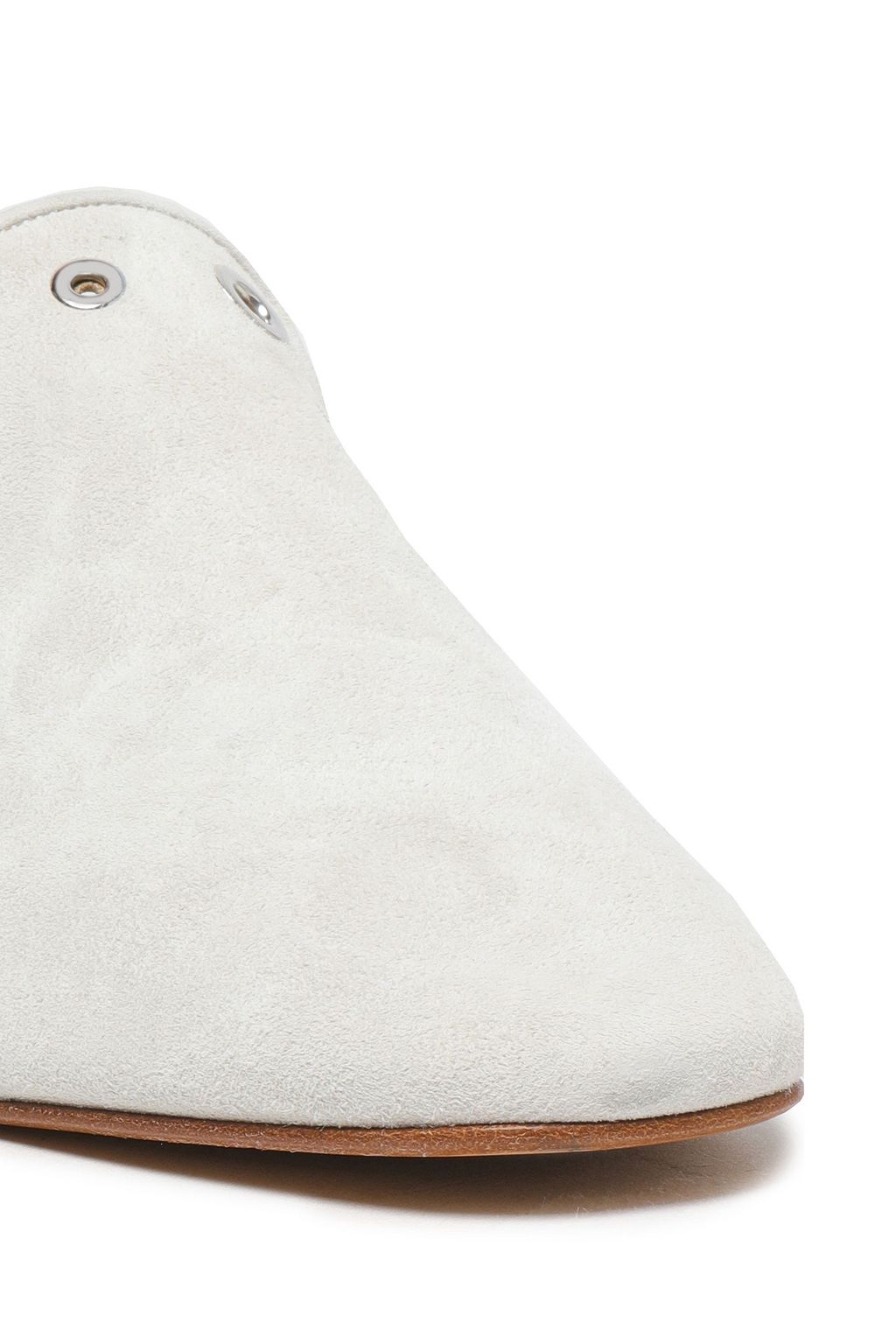 RAG & BONE Eyelet-embellished suede slippers