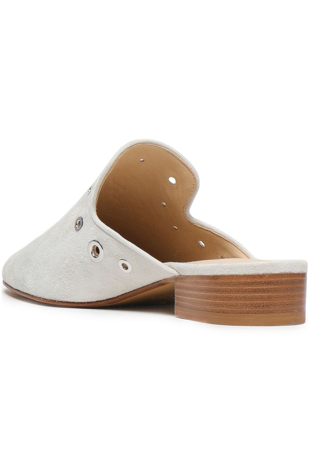 RAG & BONE Eyelet-embellished suede slippers