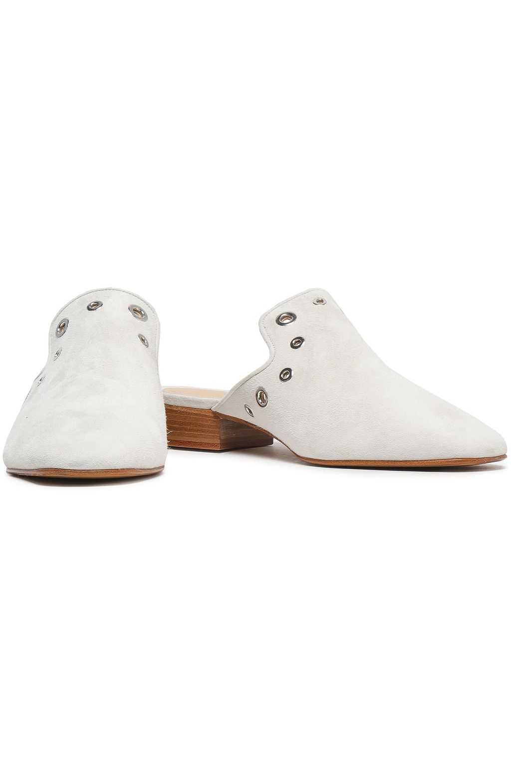 RAG & BONE Eyelet-embellished suede slippers