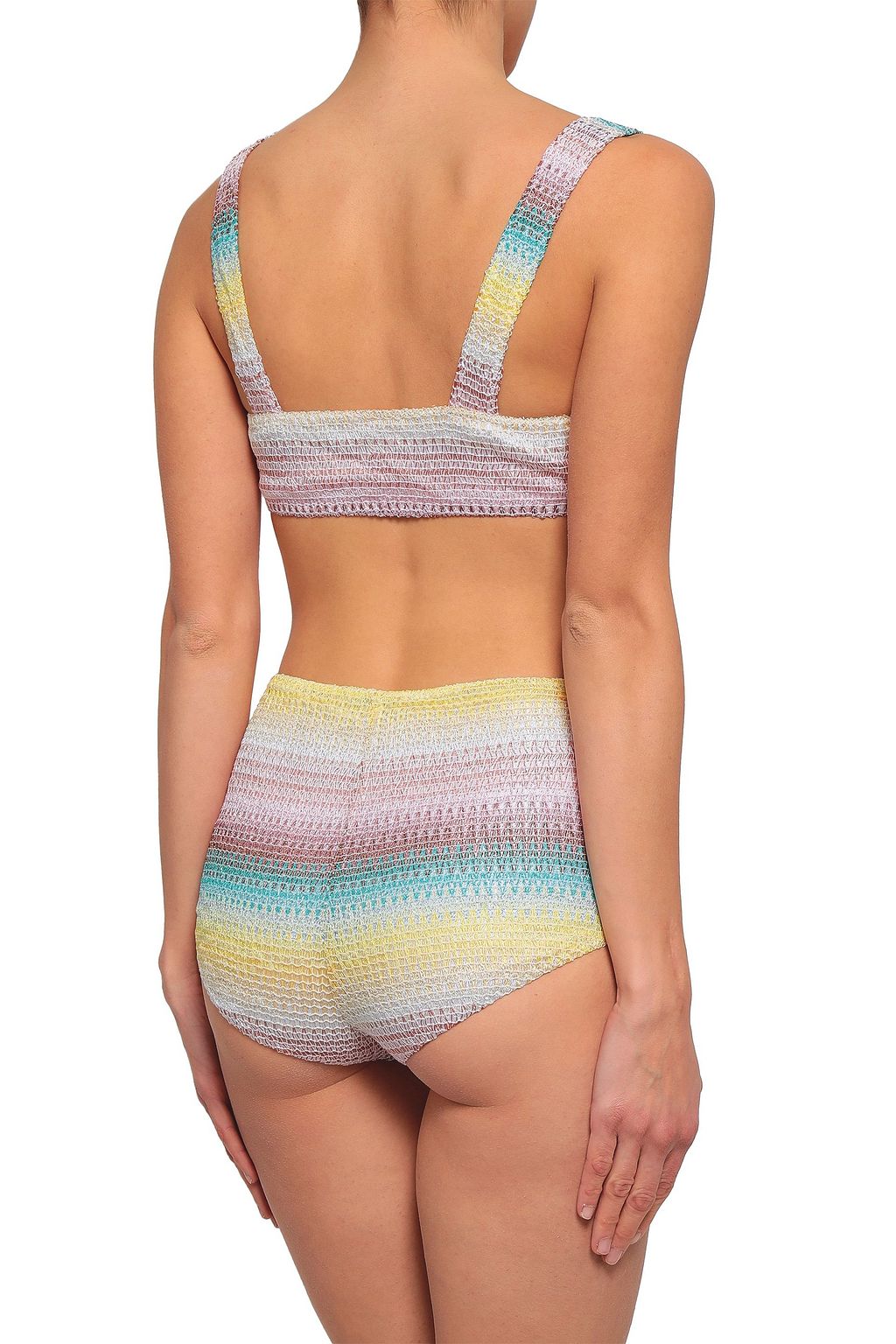 MISSONI MARE Metallic crochet-knit bikini