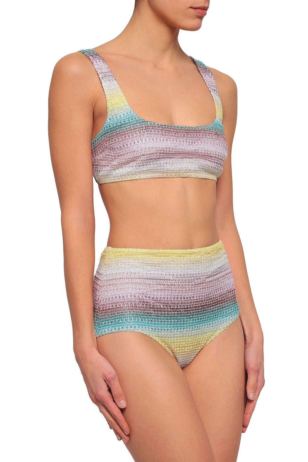 MISSONI MARE Metallic crochet-knit bikini