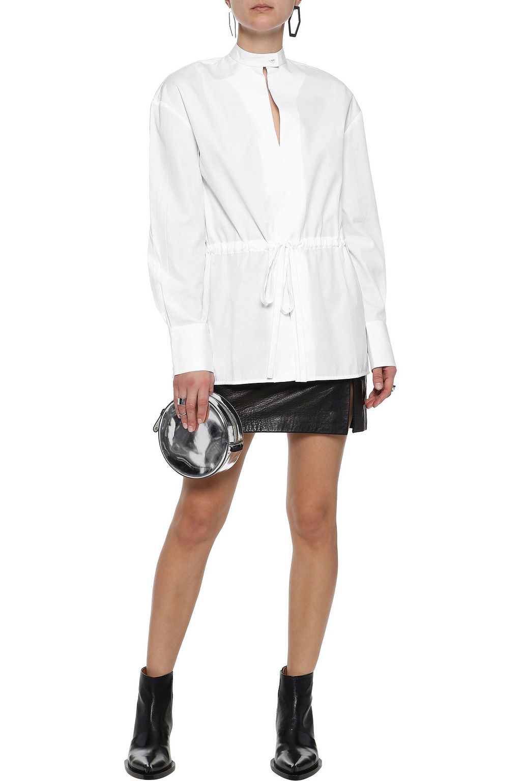 VICTORIA, VICTORIA BECKHAM Gathered cotton-poplin shirt