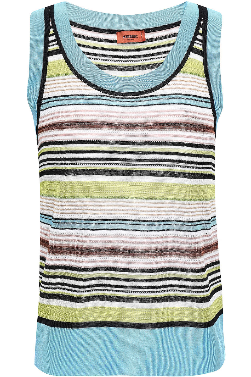 Missoni Woman Striped Pointelle-knit Tank Lime Green Size 44