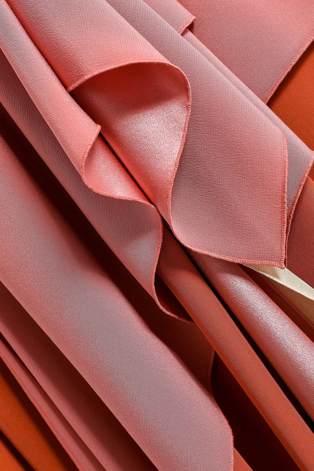 ROKSANDA Pleated crepe de chine-paneled silk maxi dress