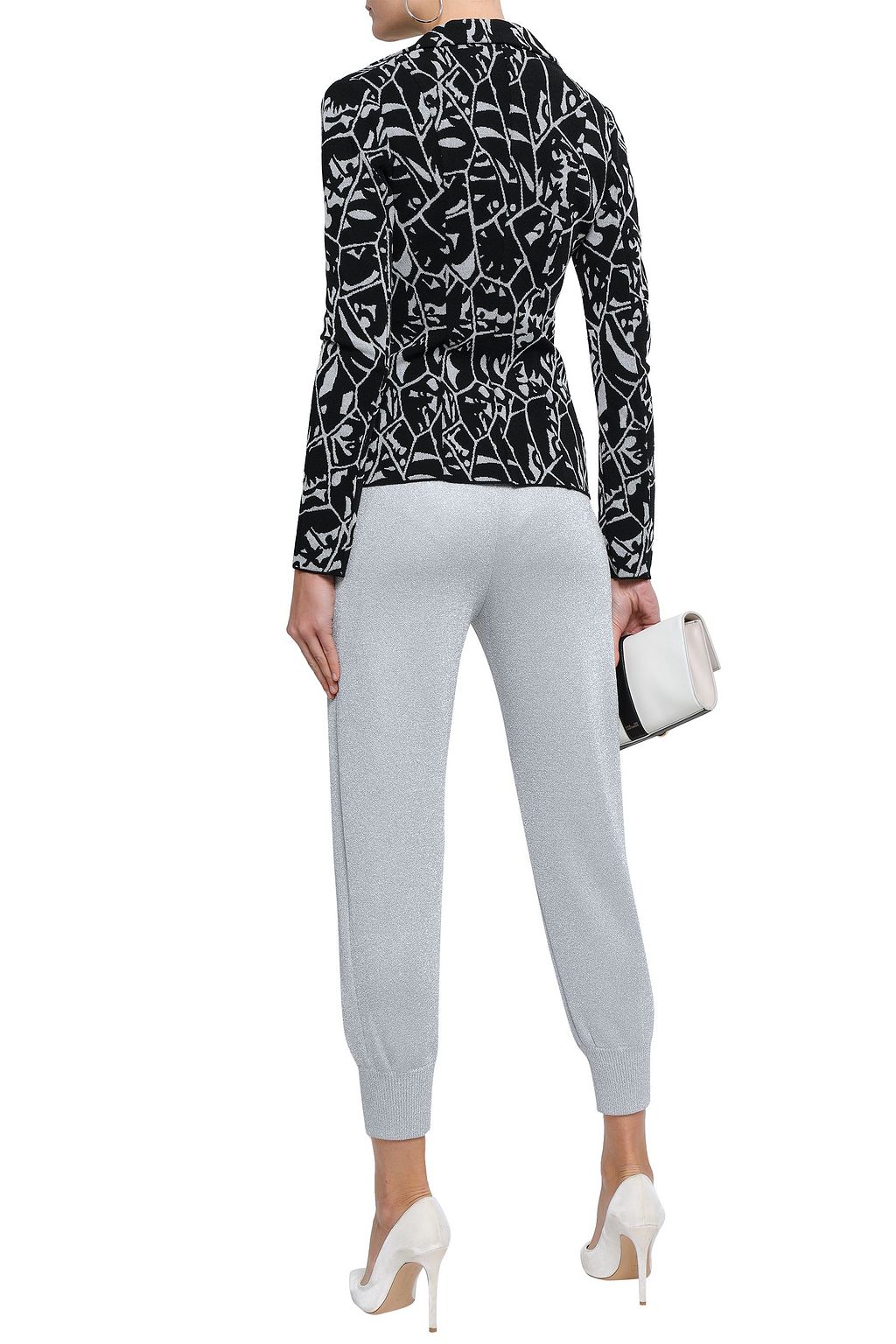 MISSONI Metallic crochet-knit track pants
