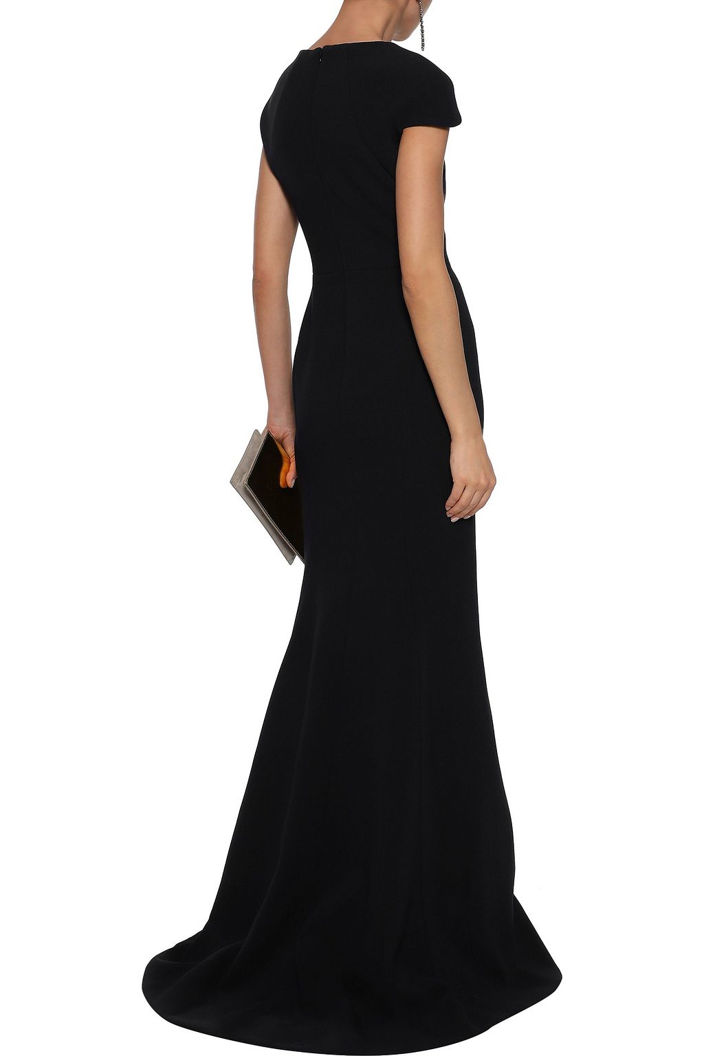 ZAC POSEN Fluted crepe gown