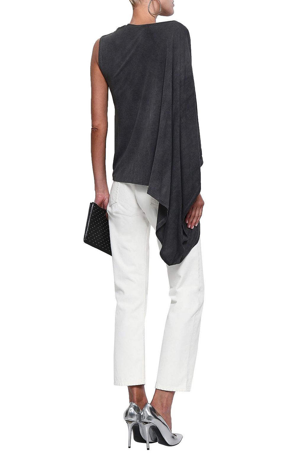 IRO Eloaz asymmetric draped stretch-jersey top