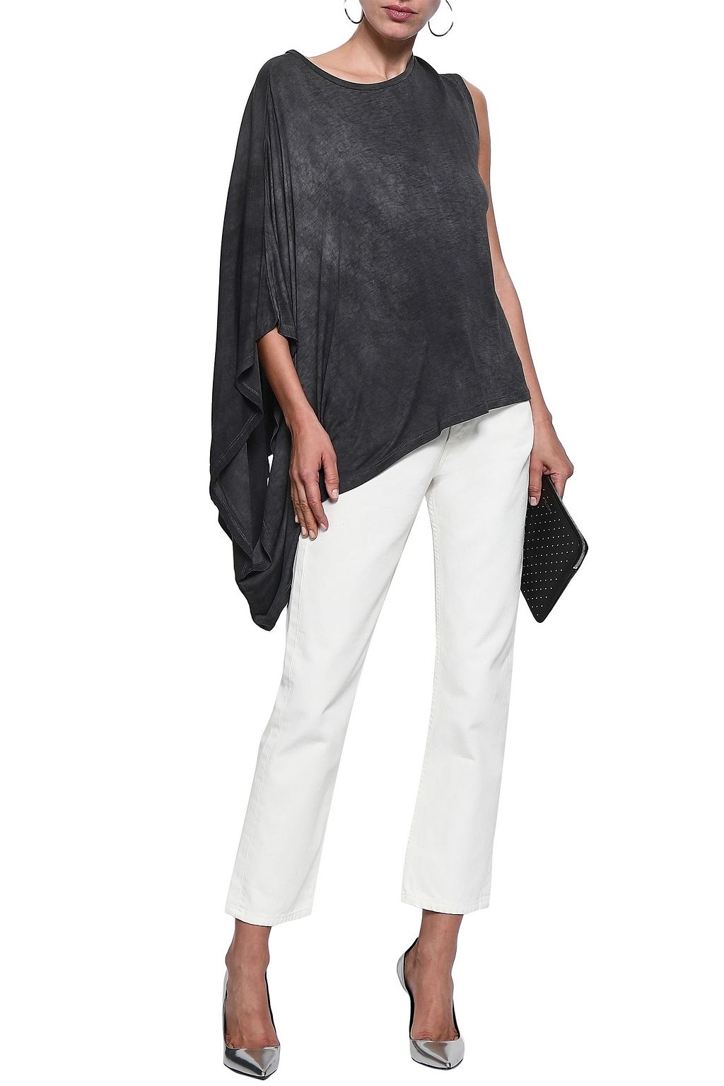 IRO Eloaz asymmetric draped stretch-jersey top