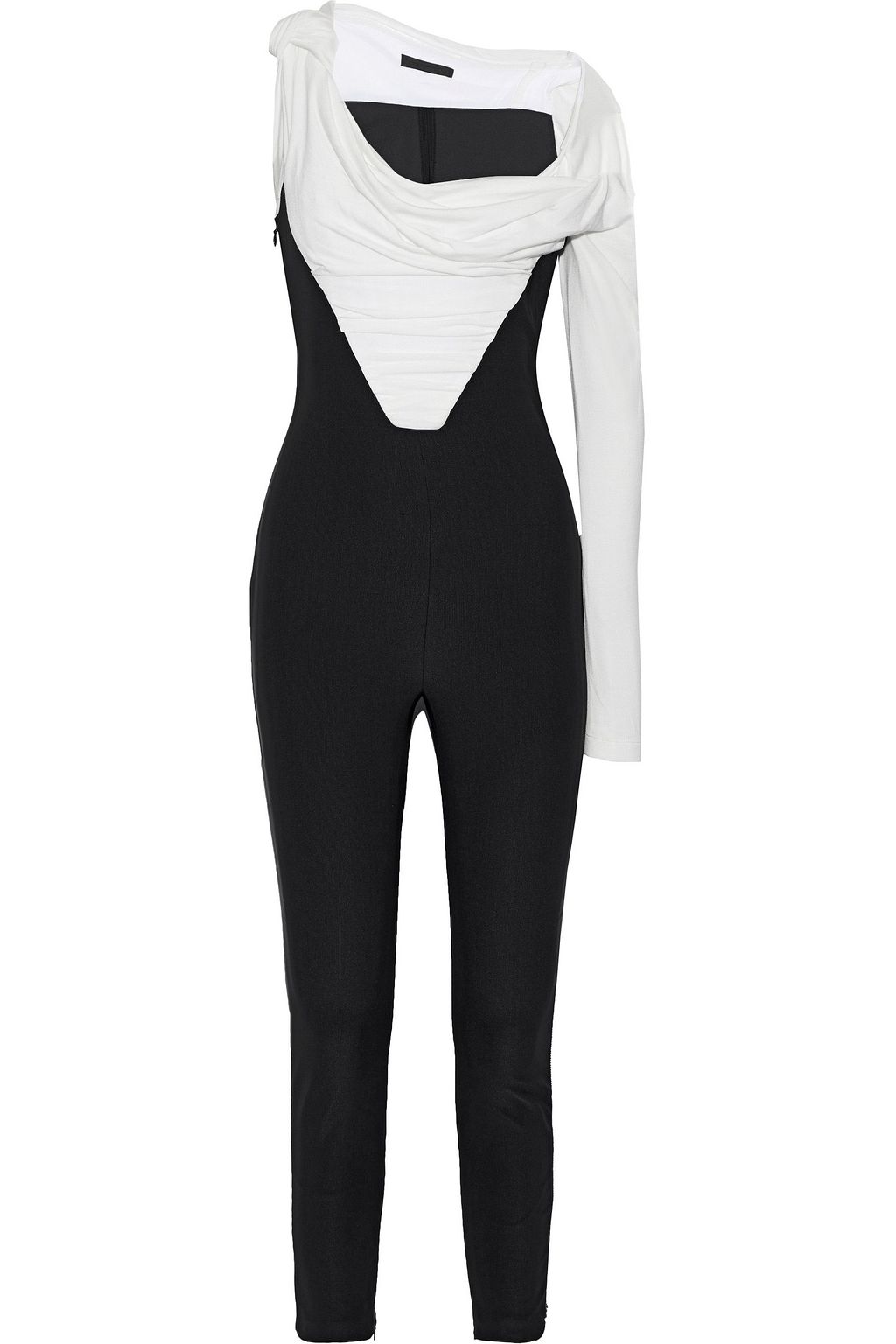 black jersey knit jumpsuit