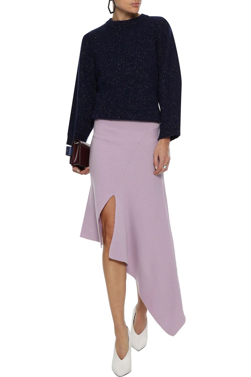 STELLA MCCARTNEY Asymmetric ribbed wool skirt