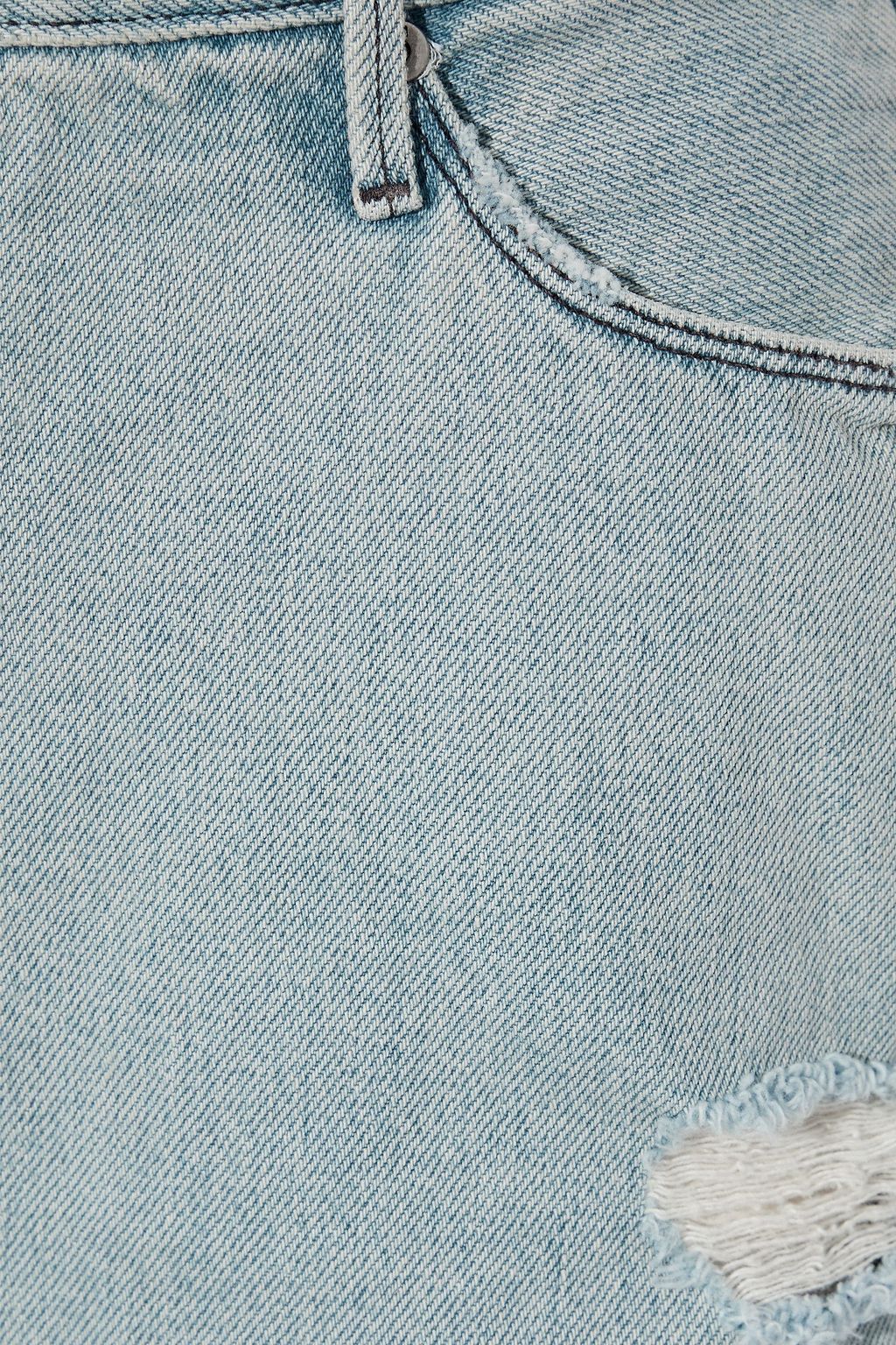 RTA Distressed denim mini skirt