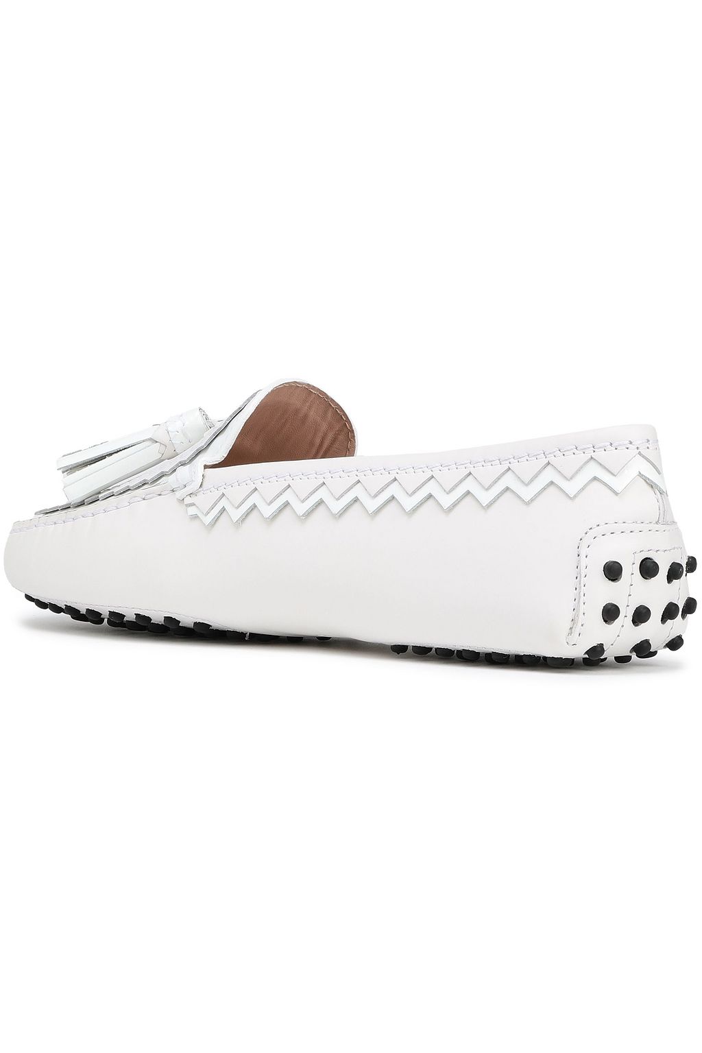 TOD'S Gommino tasseled smooth and patent-leather loafers