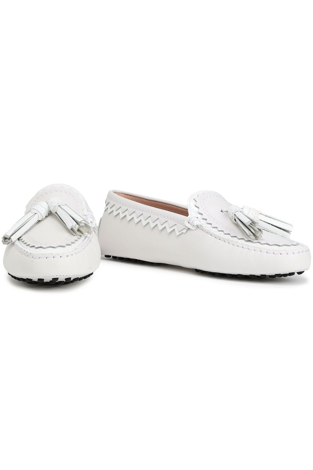 TOD'S Gommino tasseled smooth and patent-leather loafers