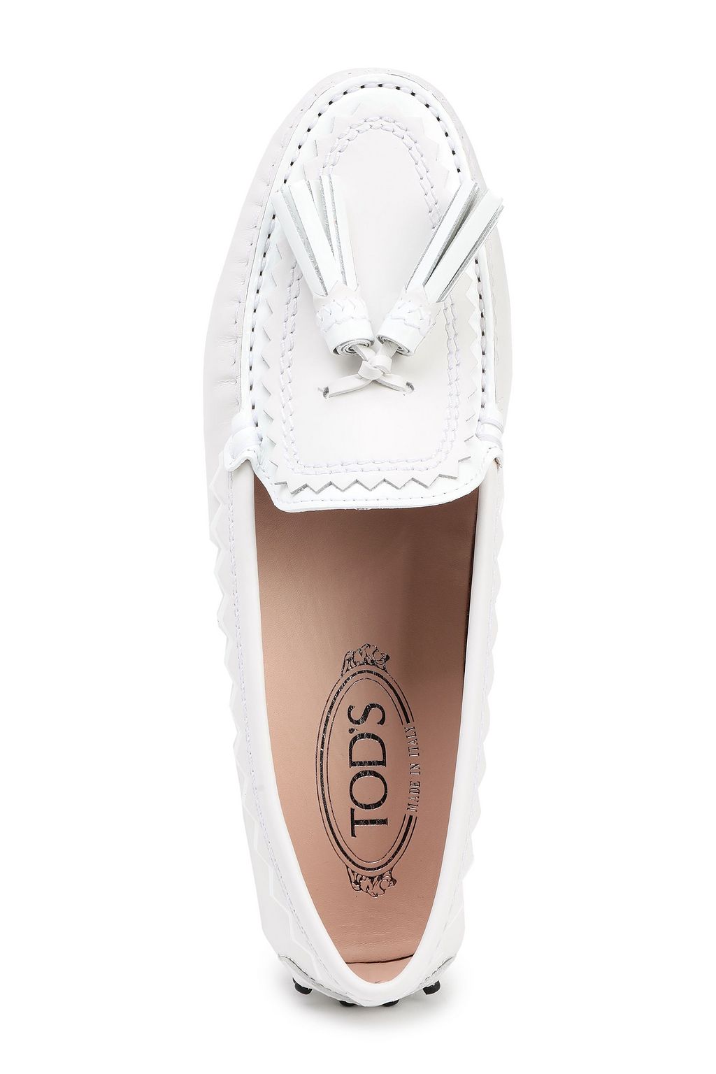 TOD'S Gommino tasseled smooth and patent-leather loafers