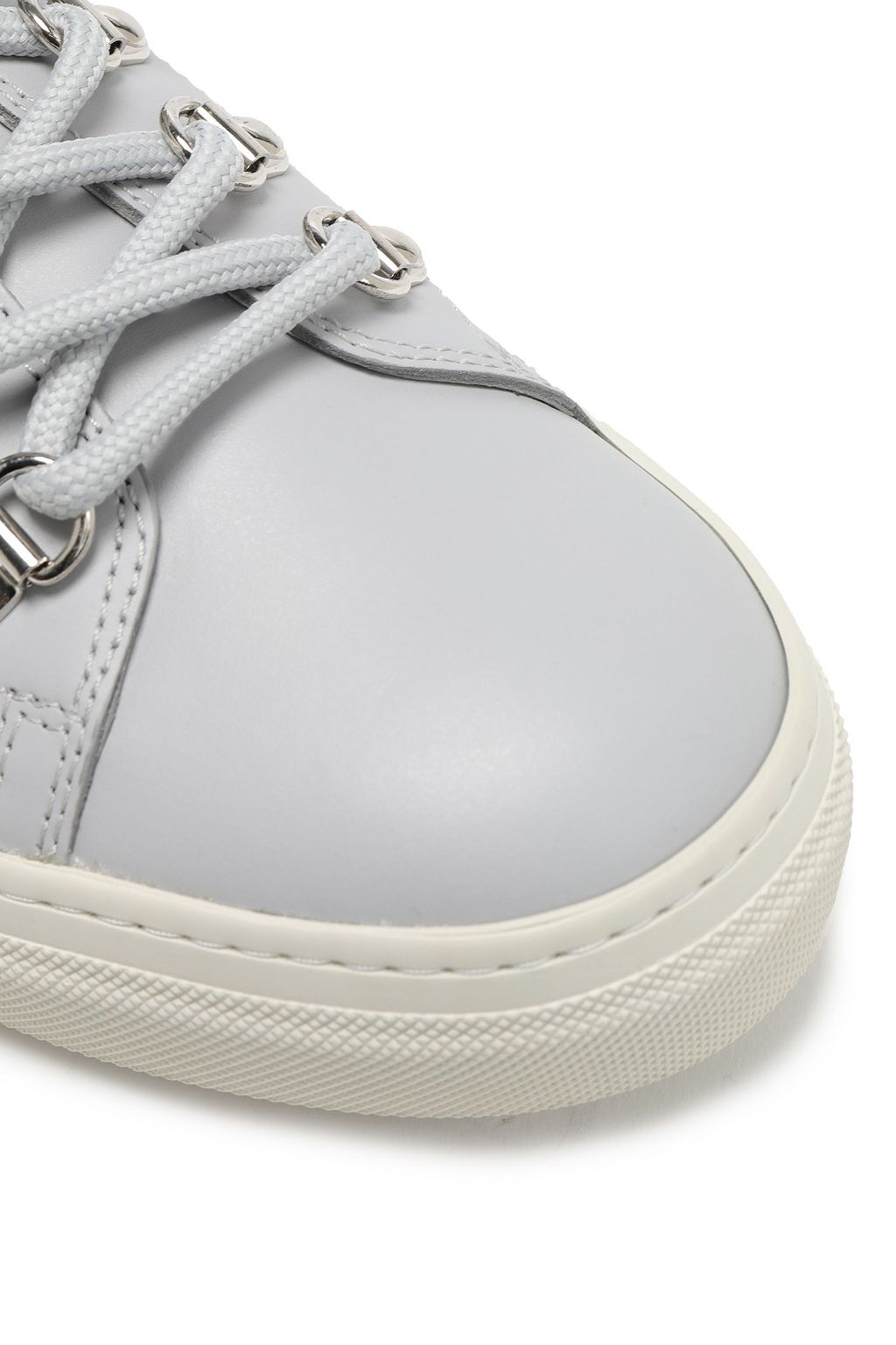 TOD'S Metallic crackled leather-trimmed smooth-leather sneakers
