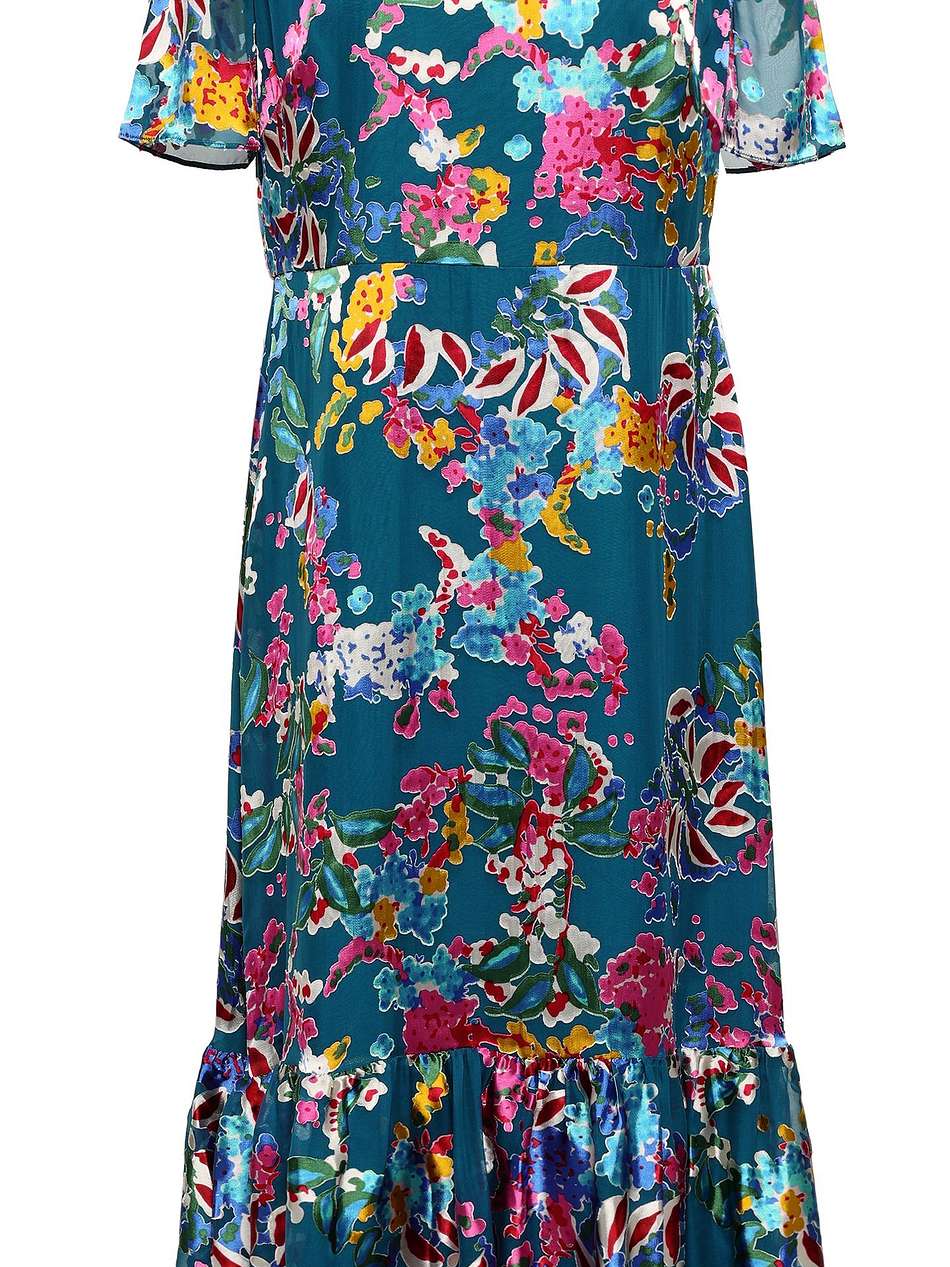 printed devoré-chiffon midi dress