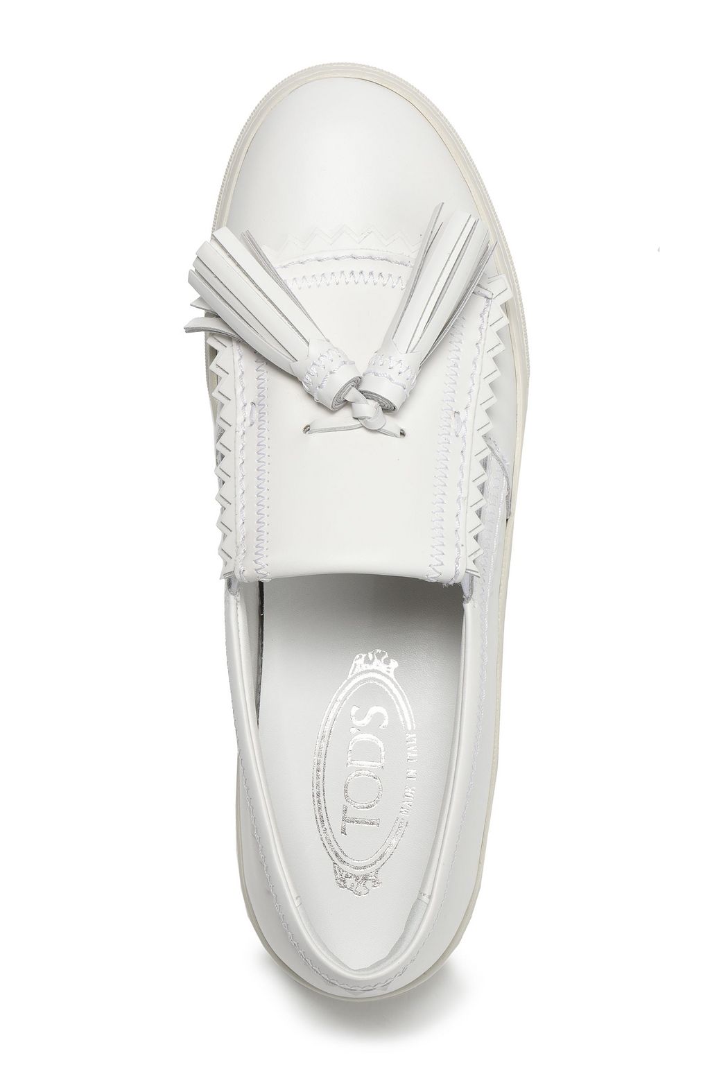 TOD'S Tasseled leather slip-on sneakers