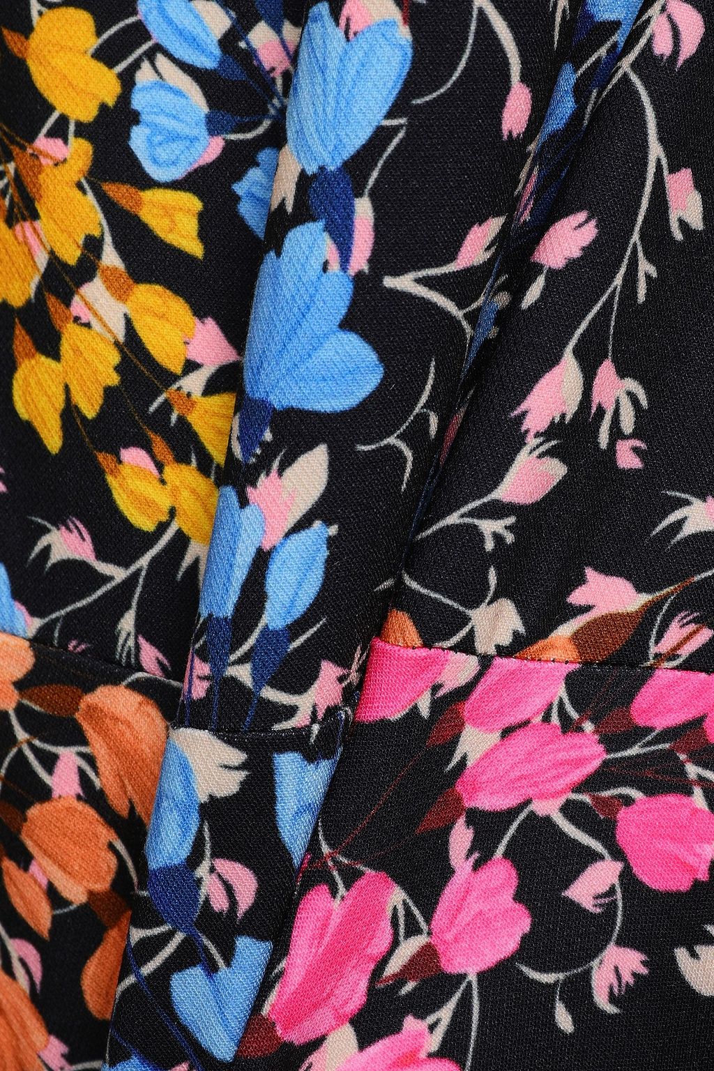 SALONI Off-the-shoulder ruffled floral-print cady mini dress