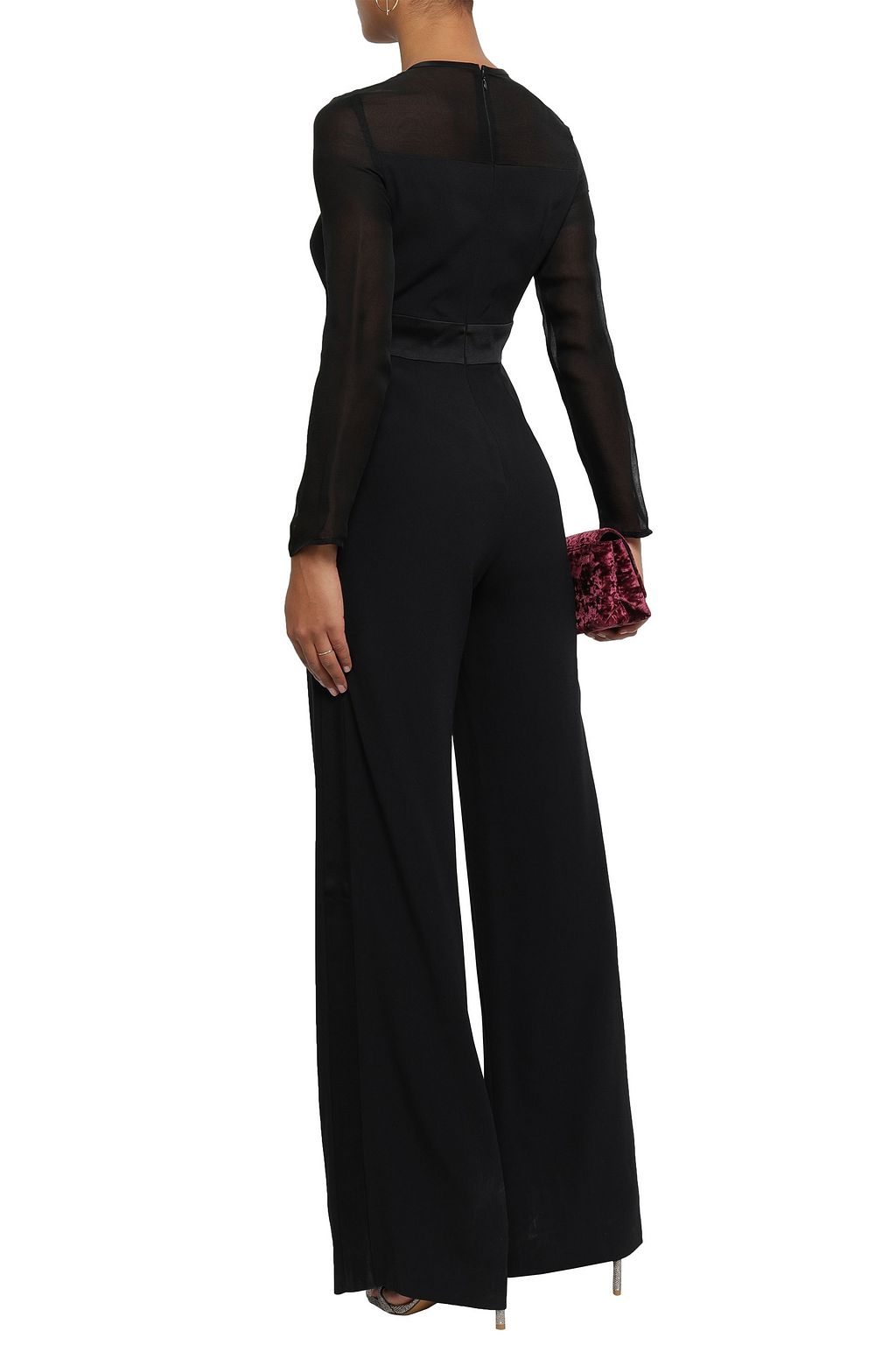 GOAT Paneled chiffon and cady jumpsuit