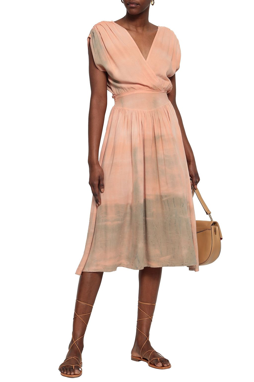 KAIN Wrap-effect woven midi dress