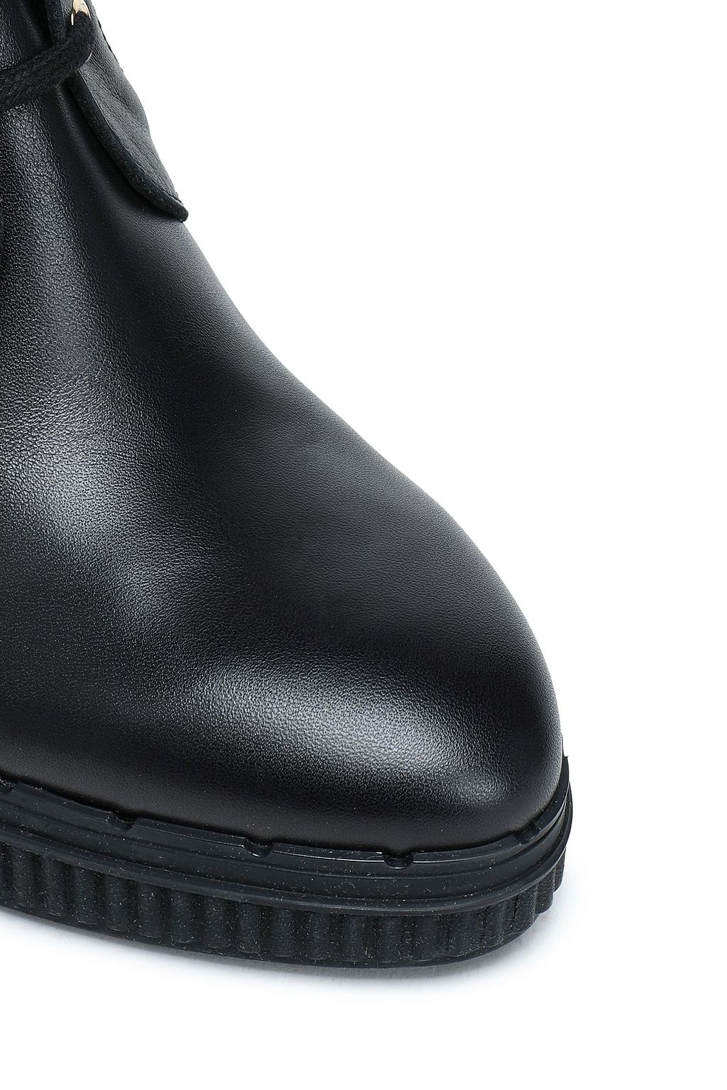 TOD'S حذاء بعنق طويل من الجلد بخياطة تضريبية