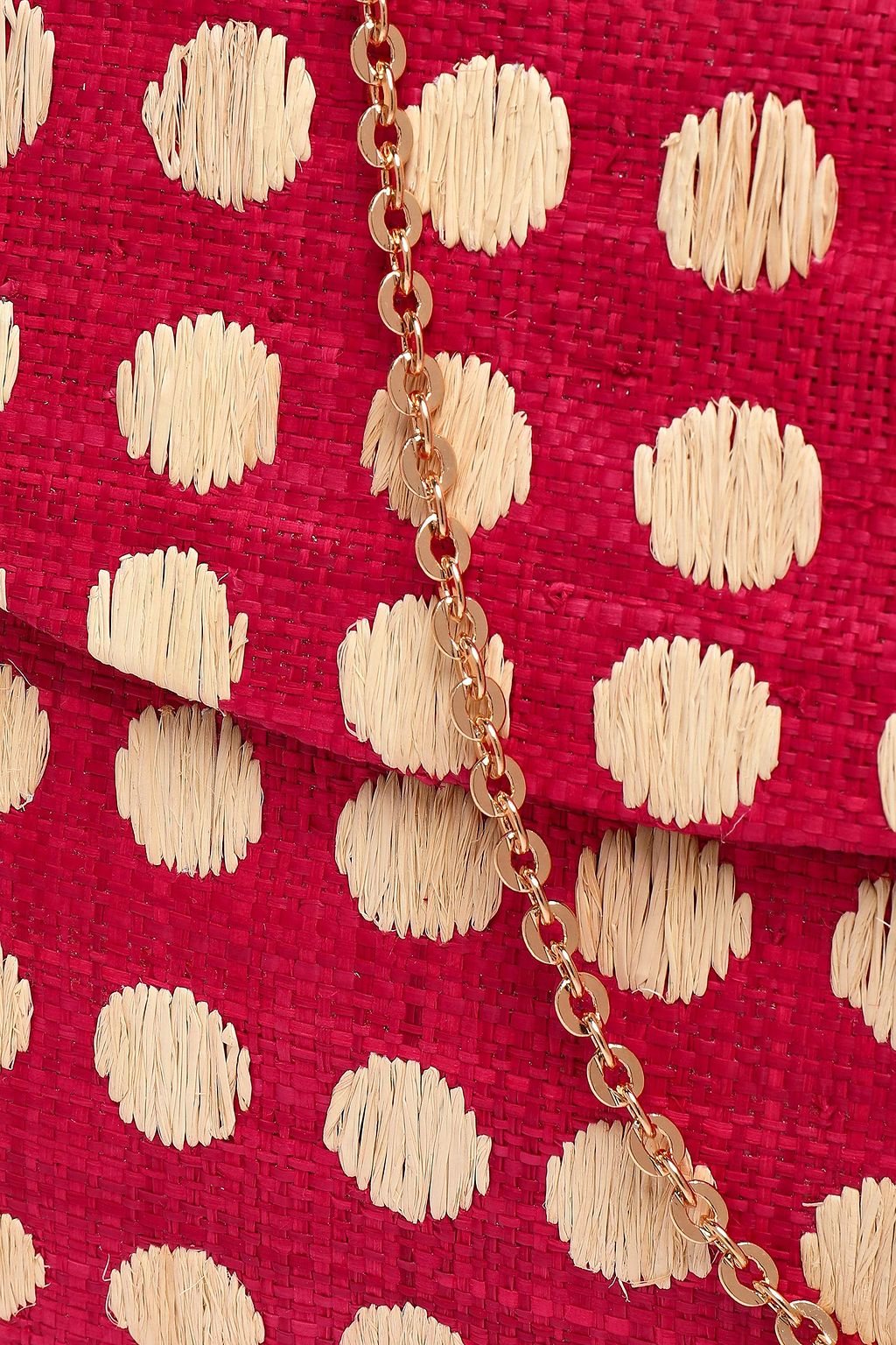 KAYU Tulum polka-dot straw clutch
