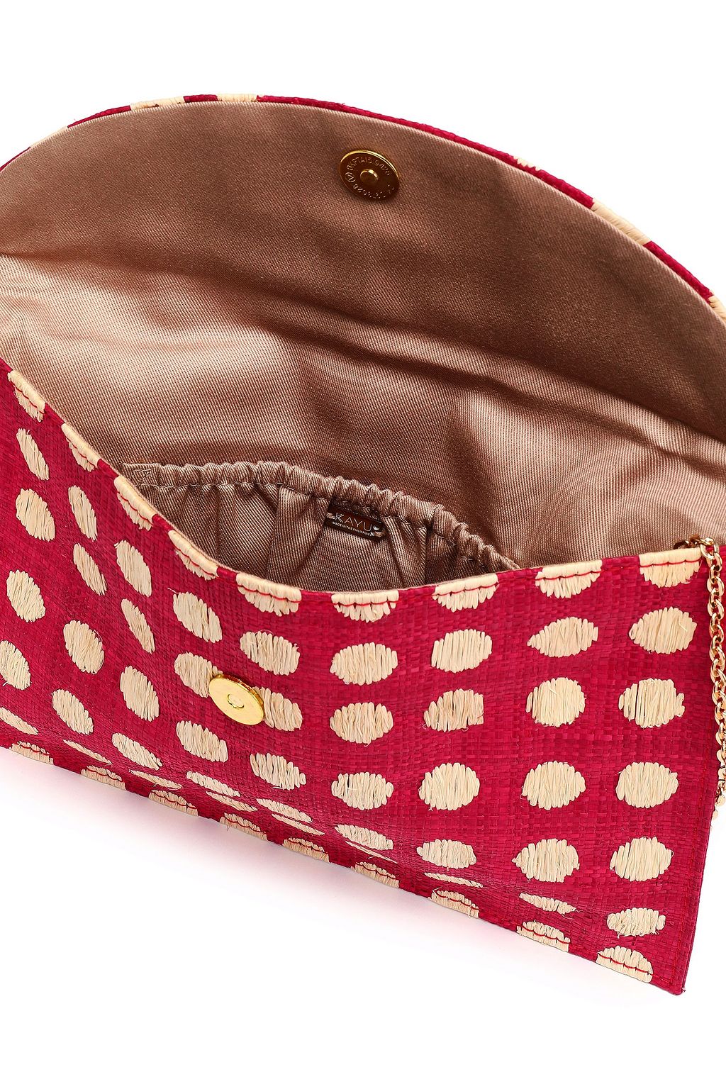 KAYU Tulum polka-dot straw clutch