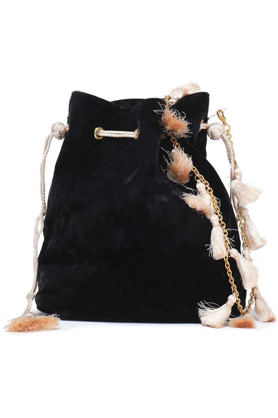 velvet bucket bag