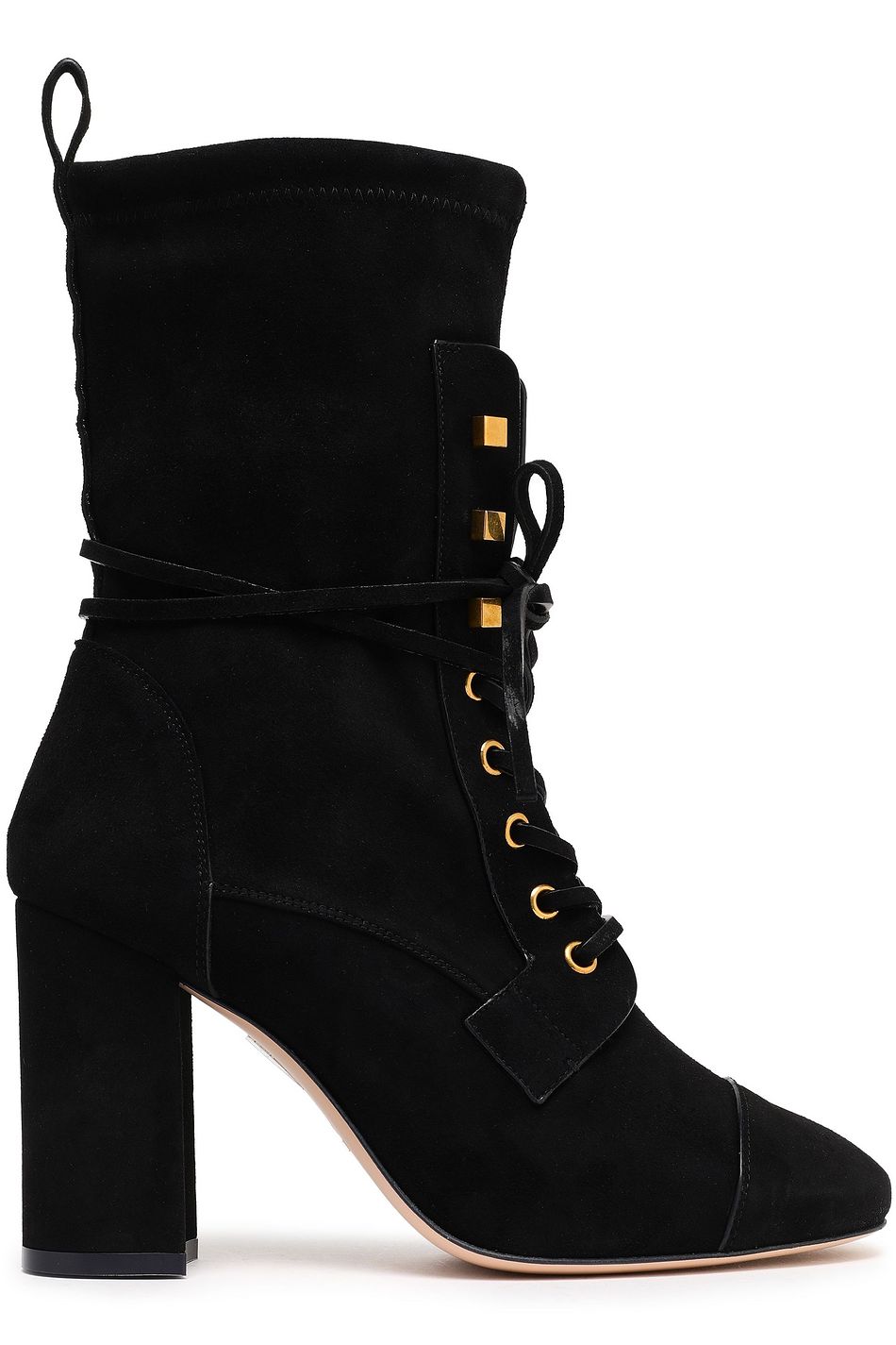 black lace up suede ankle boots