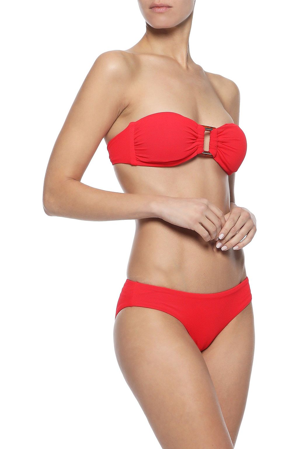 MELISSA ODABASH Angola stretch-piqué low-rise bikini briefs
