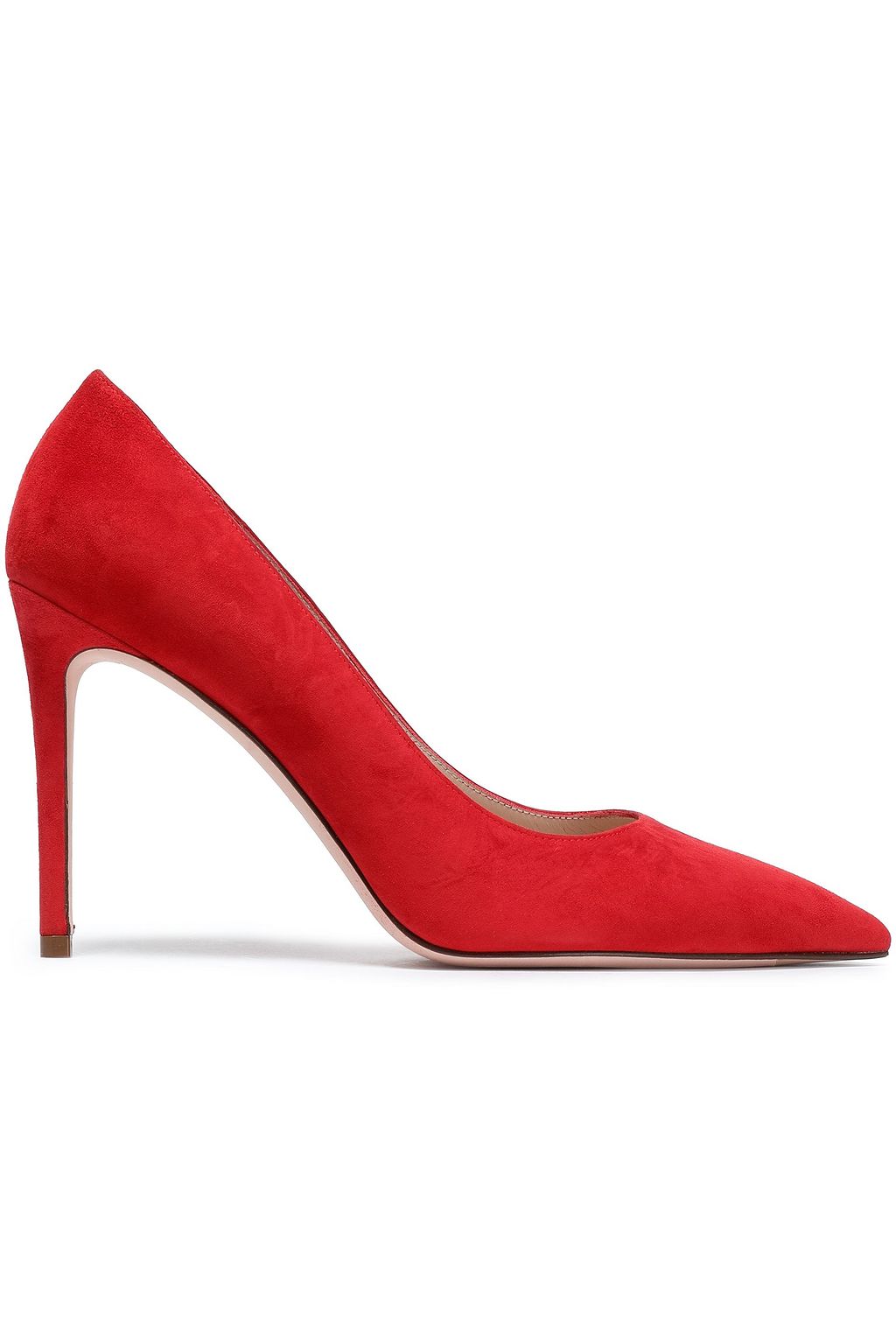 stuart weitzman red suede pumps