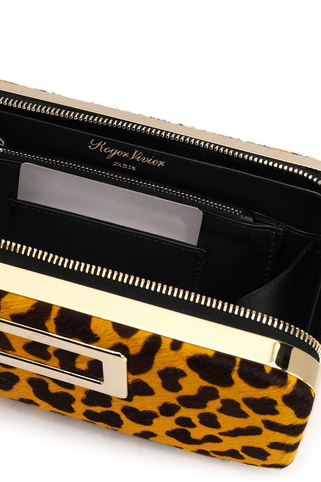 ROGER VIVIER Houndstooth calf hair clutch
