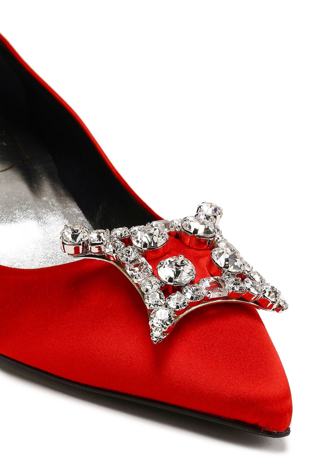 ROGER VIVIER Crystal-embellished satin pumps