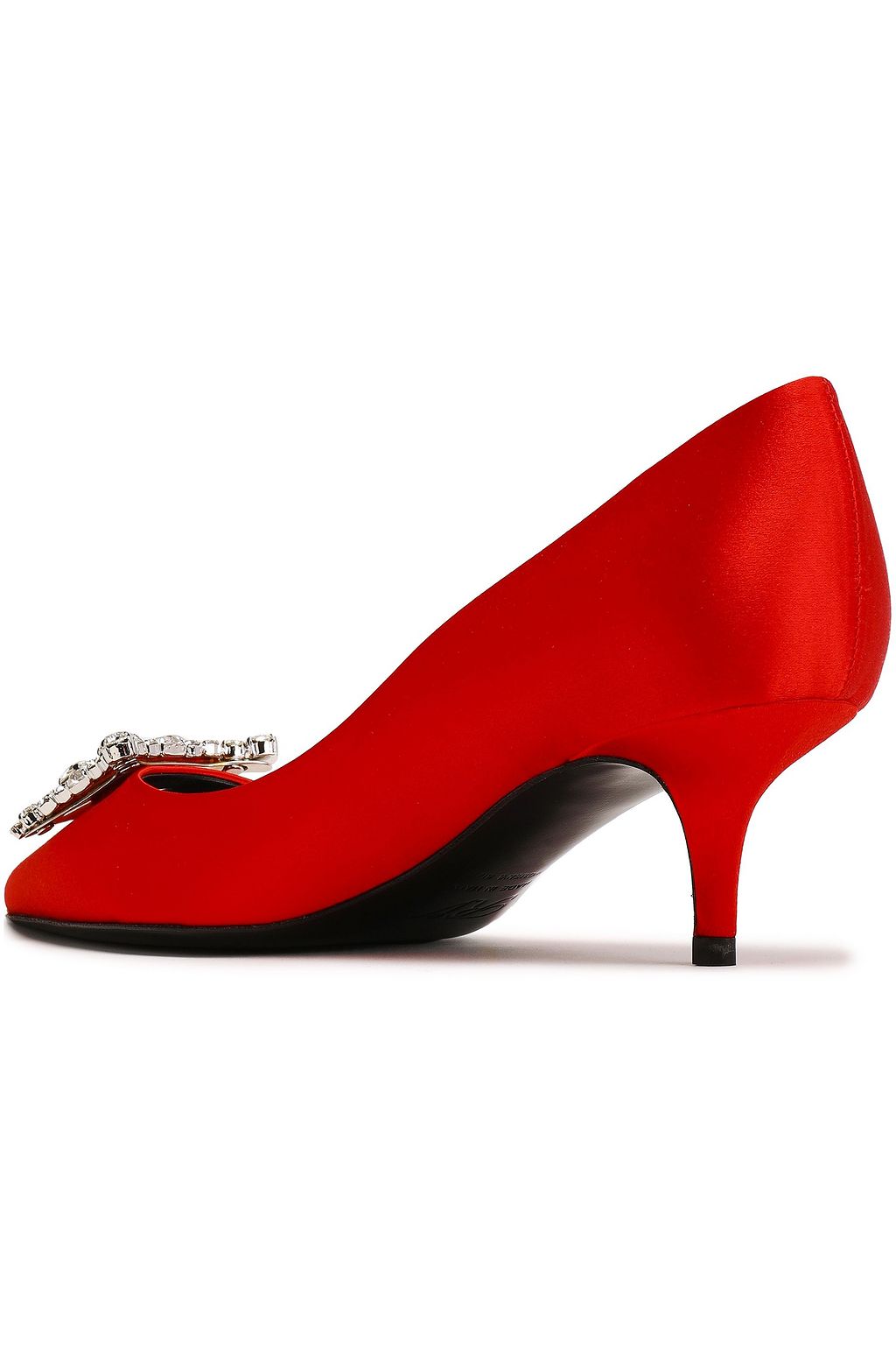 ROGER VIVIER Crystal-embellished satin pumps