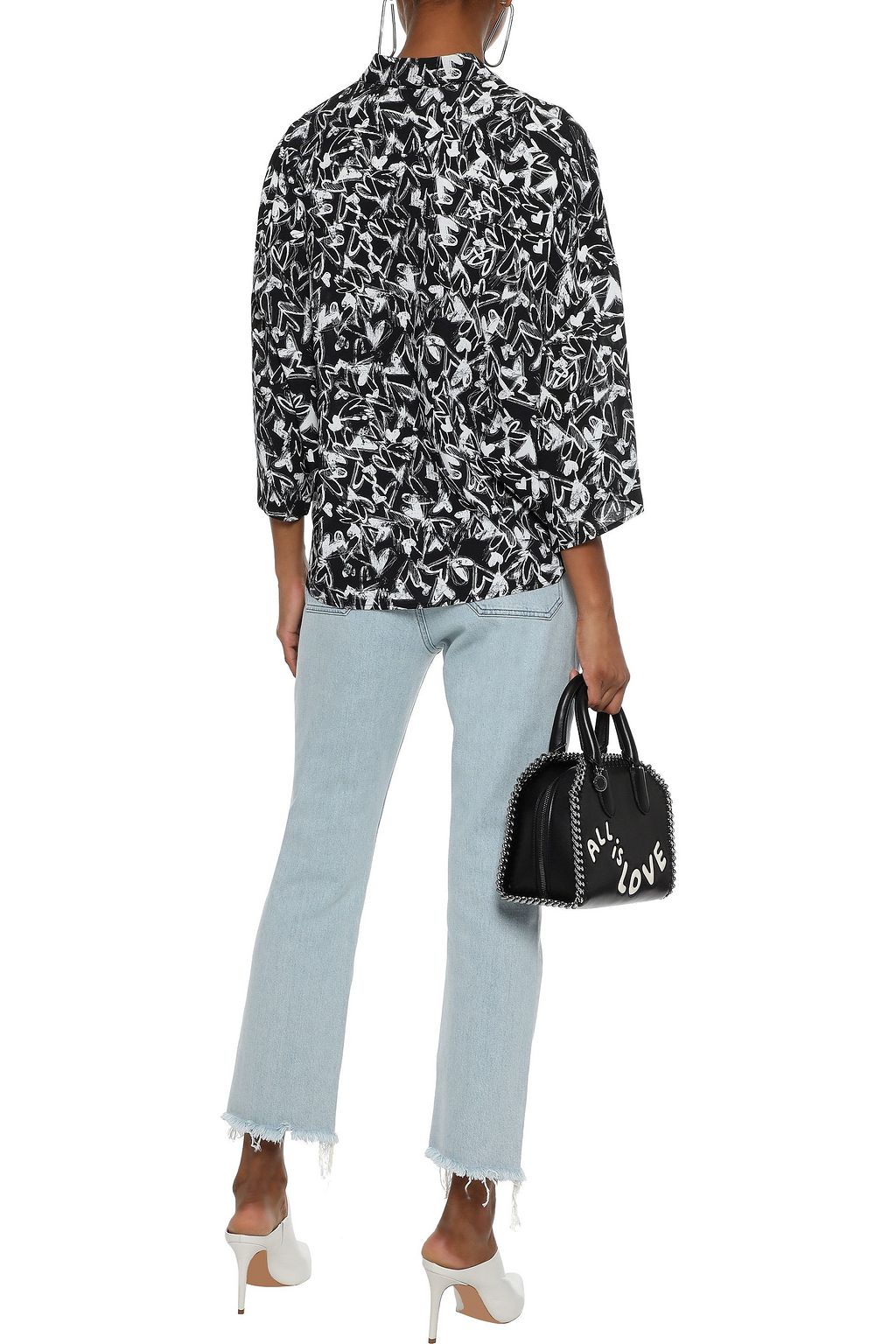 IRO Conquet oversized printed poplin shirt