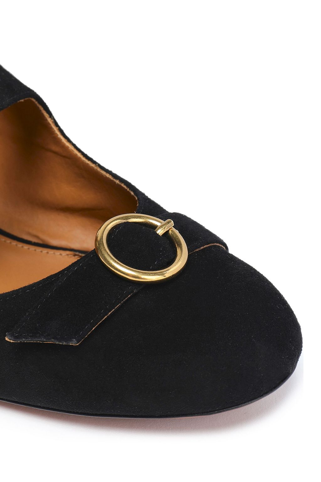 CHLOÉ Buckled suede ballet flats