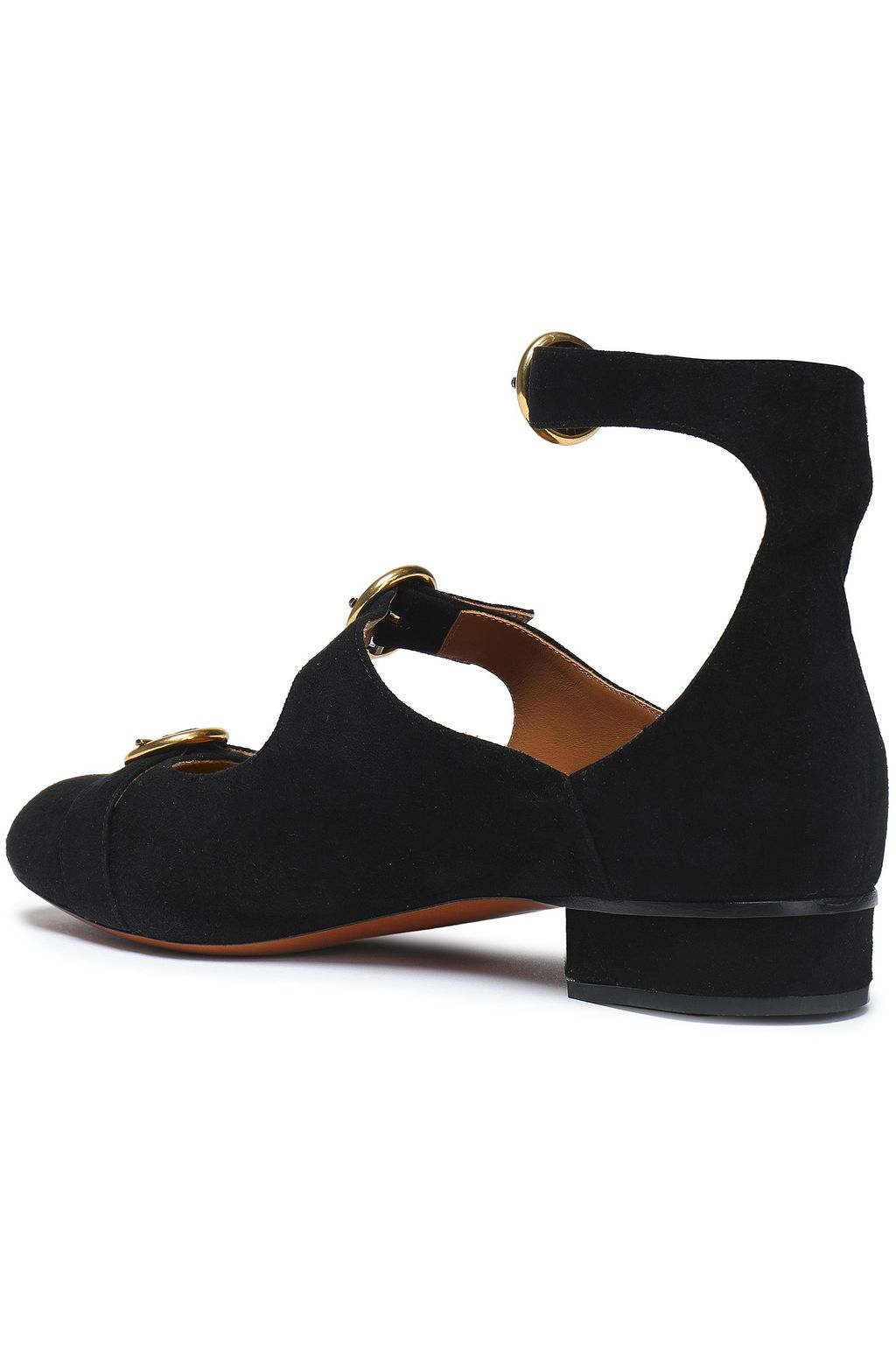 CHLOÉ Buckled suede ballet flats