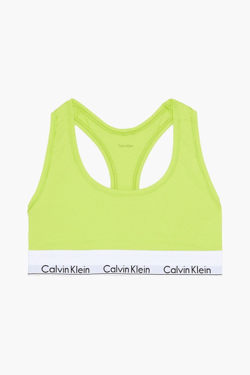 lime green calvin klein bralette